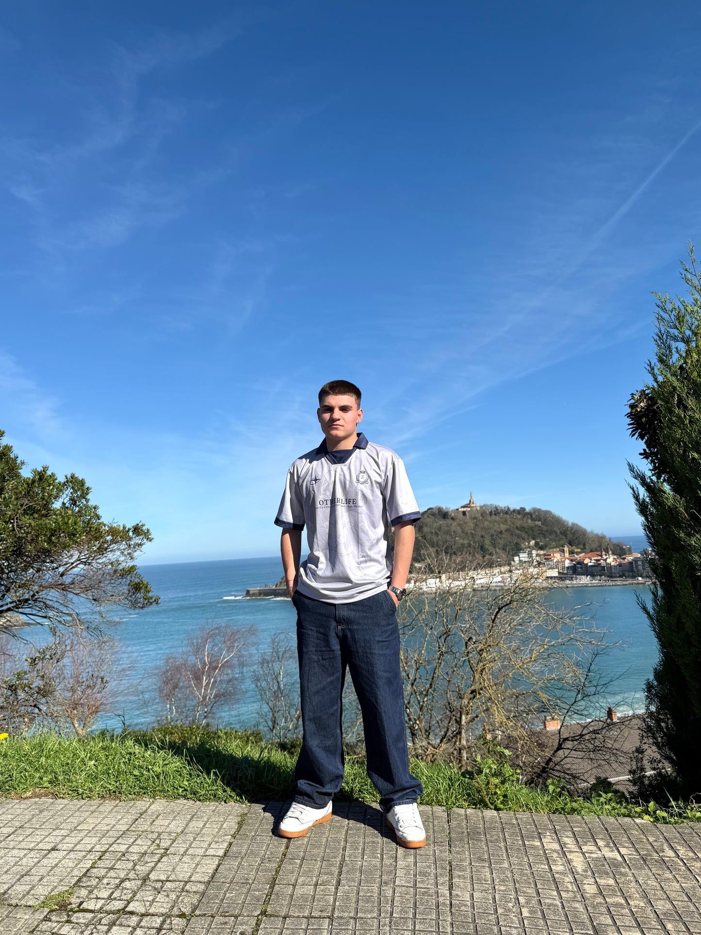 Grey football tee
