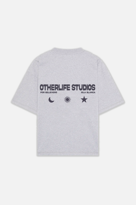 Isla Blanca grey boxy tee
