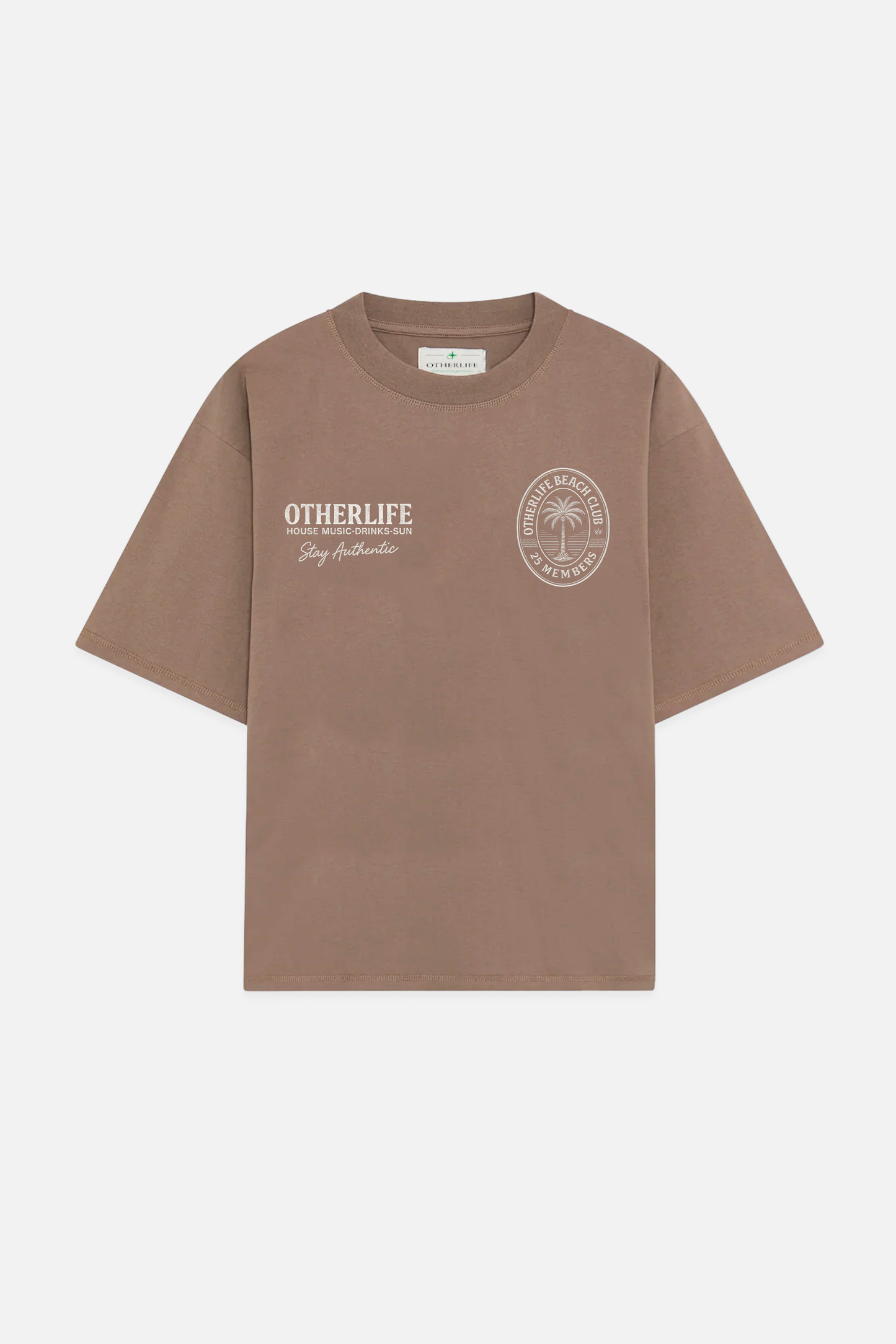 Beach club brown boxy tee