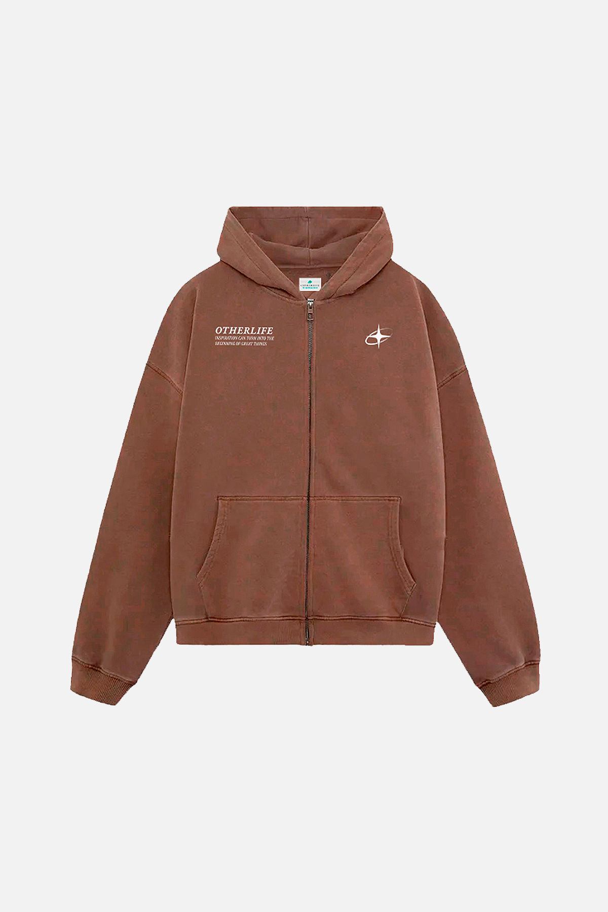 Inspire choco zipped hoodie